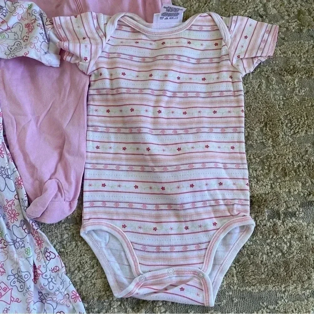 3-6 months Baby Girl Bundle Lot of Sleepsuits Footsies Bodysuits Onesies Pink